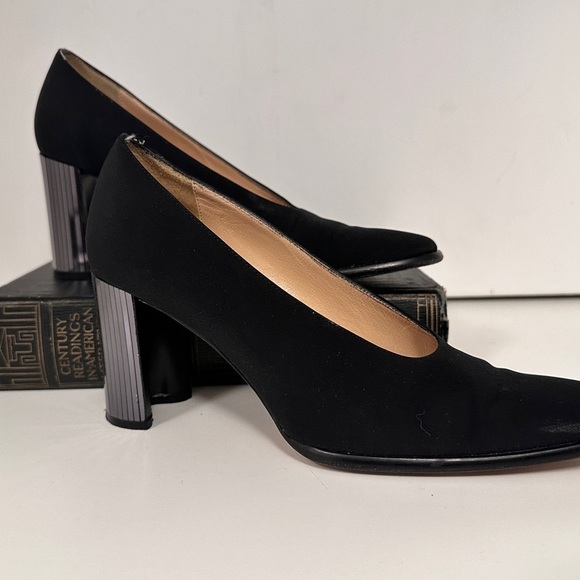 Vintage Sesto Meucci Black Pumps with Mirrored Heels – Rare & Striking - Picture 4 of 6